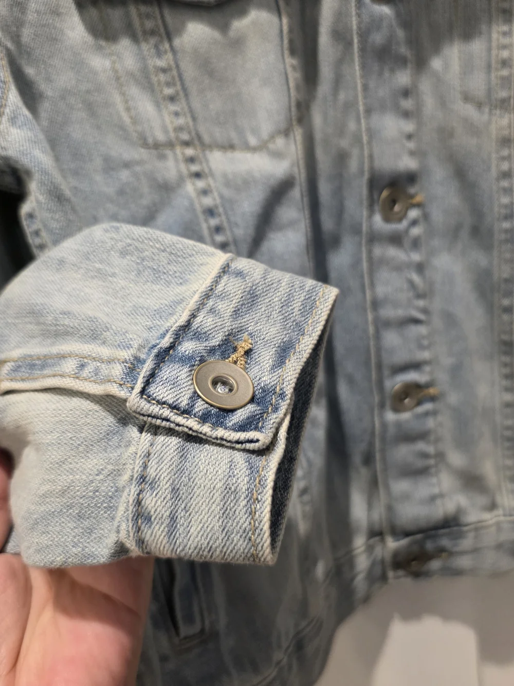 The Children's Place Unisex Kids Blue Denim Jacket Button Front Pockets 10-12y